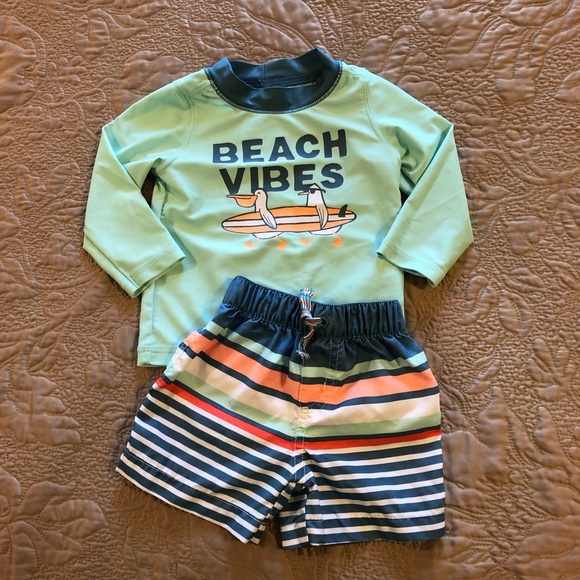 Carter's Other - Beach Vibes Rashguard and Swimtrunk Swimwear